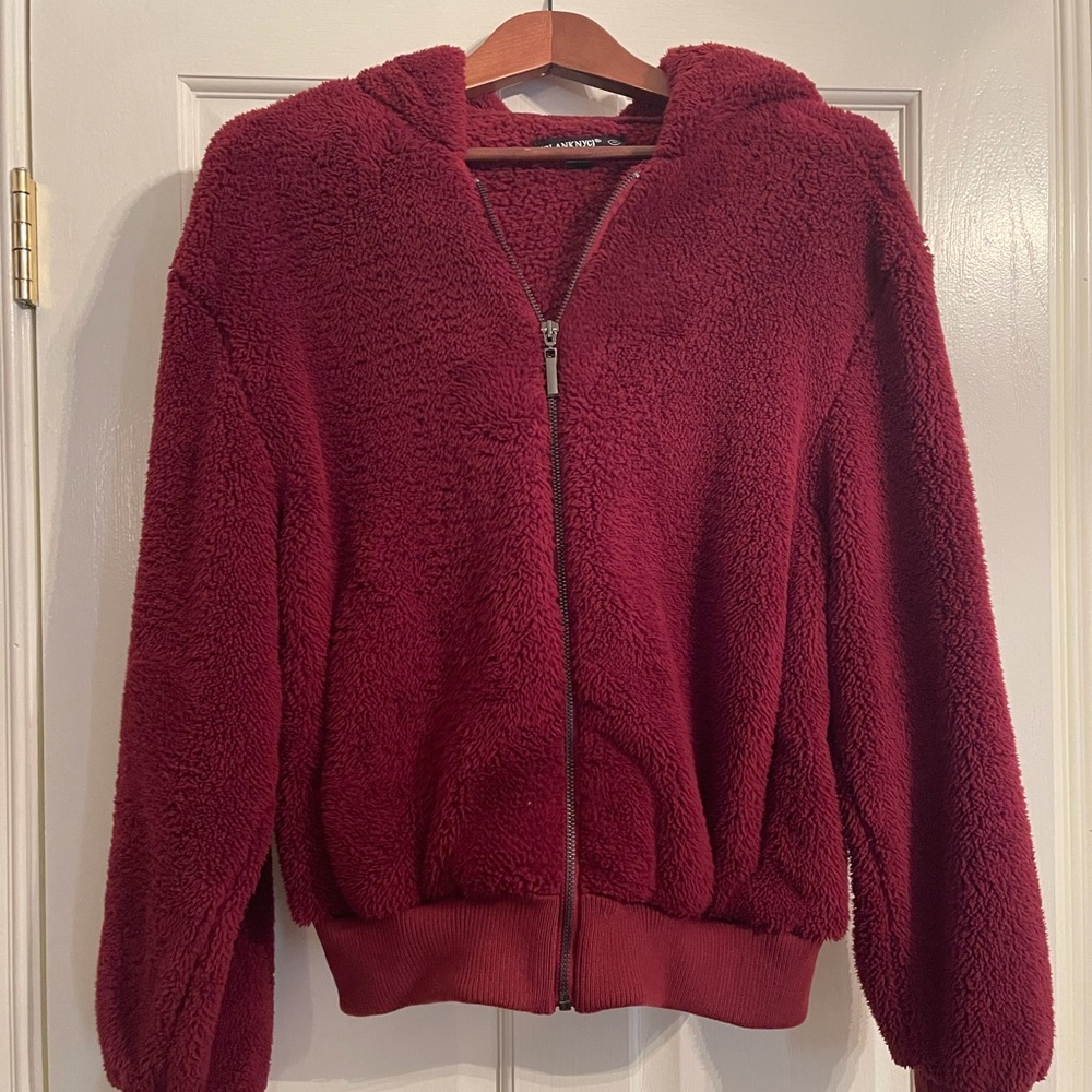 BlankNYC Sherpa Zip Up Jacket Size M